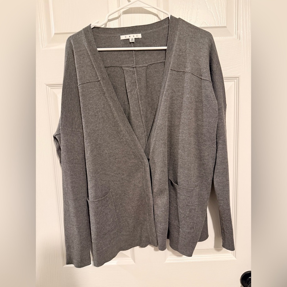 💚BOGO- CAbi Charcoal Open-Front Cardigan